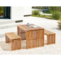 BELLANO - Tuinset 4-zits - Lichthout - Acaciahout