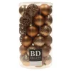 Bellatio Decorations Kerstballen - 37x st - camel bruin - 6 cm
