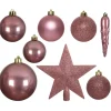 Bellatio decorations Kerstballen - 33x st - oudroze - met piek
