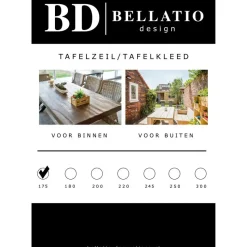 Bellatio design Tafelzeil - wit - 140 x 175 cm