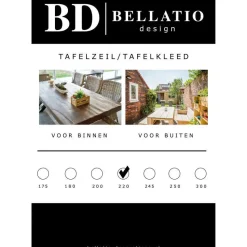 Bellatio design Tafelzeil - grijs - patroon - 140 x 220 cm