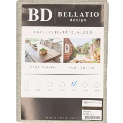 Bellatio design Tafelzeil - taupe - linnen look - 140 x 245 cm
