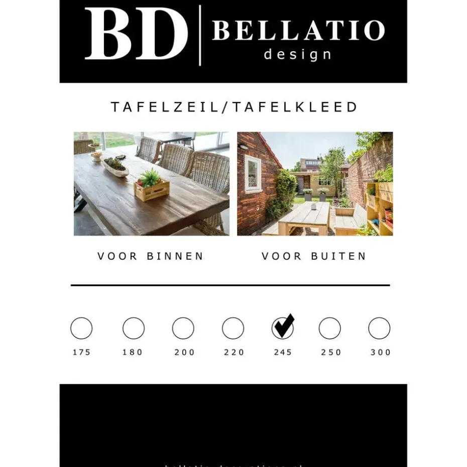 Bellatio design Tafelzeil - wit - 140 x 245 cm