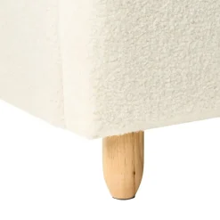 BELLEVUE - Eenpersoonsbed - Gebroken wit - 90 x 200 cm - Bouclé