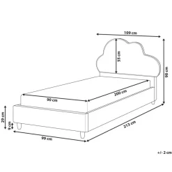 BELLEVUE - Eenpersoonsbed - Gebroken wit - 90 x 200 cm - Bouclé