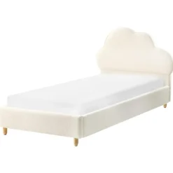 BELLEVUE - Eenpersoonsbed - Gebroken wit - 90 x 200 cm - Bouclé