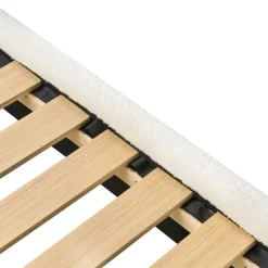 BELLEVUE - Eenpersoonsbed - Gebroken wit - 90 x 200 cm - Bouclé