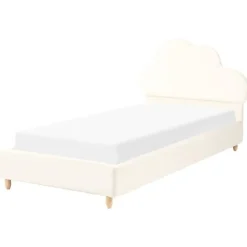 BELLEVUE - Eenpersoonsbed - Lichtbeige - 90 x 200 cm - Fluweel