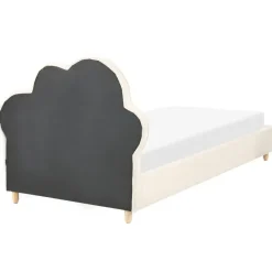 BELLEVUE - Eenpersoonsbed - Lichtbeige - 90 x 200 cm - Fluweel