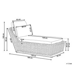 BELSITO - Ligstoel - Taupe - Rotan