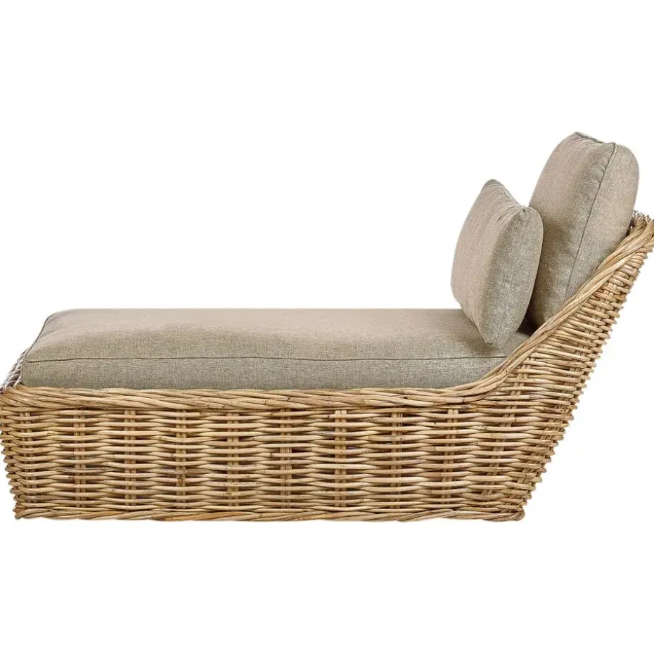 BELSITO - Ligstoel - Taupe - Rotan