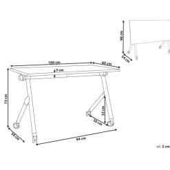BENDI - Inklapbaar bureau - Lichthout/Zwart - 160 x 60 cm - Staal