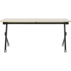 BENDI - Inklapbaar bureau - Lichthout/Zwart - 160 x 60 cm - Staal