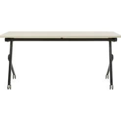 BENDI - Inklapbaar bureau - Lichthout/Zwart - 160 x 60 cm - Staal