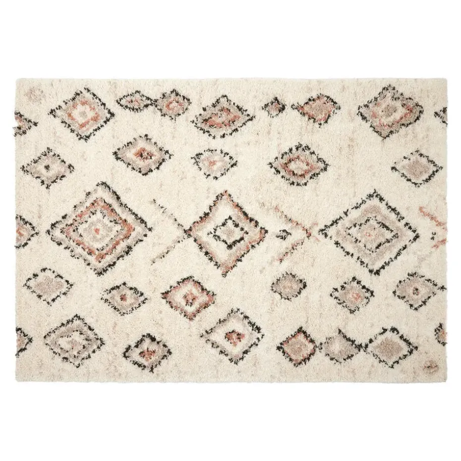 Berber Vloerkleed Hoogpolig Wit- Ikat - Interieur05 - 160 x 230 cm