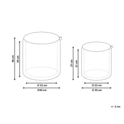 BEREA - Poef set van 2 - Gebroken wit - Bouclé