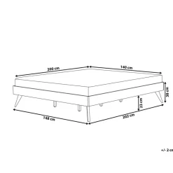 BERRIC - Tweepersoonsbed - Lichthout - 140 x 200 cm - MDF