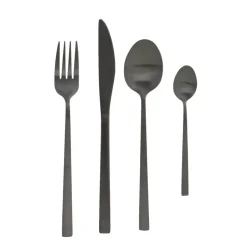 Bestekset - zwart - 16-delig - RVS - 4-persoons