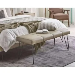 BETIN - Hocker - Beige - Kunstleer