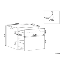 BEXTI - Badkamermeubel - Lichtbruin - 60 x 52 cm - Hout