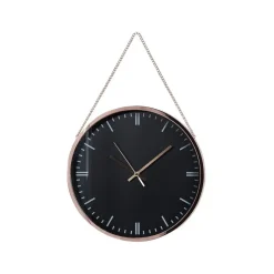 BEZAS - Wandklok - Zwart - Synthetisch materiaal