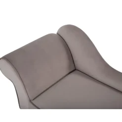 BIARRITZ - Chaise longue - Grijs - Linkerzijde - Fluweel