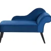 BIARRITZ - Chaise longue - Blauw - Rechterzijde - Fluweel