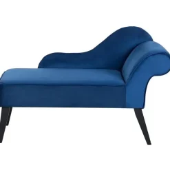 BIARRITZ - Chaise longue - Blauw - Rechterzijde - Fluweel