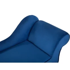 BIARRITZ - Chaise longue - Blauw - Rechterzijde - Fluweel