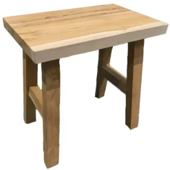 Bijzet krukje/tafeltje - lichtbruin - hout - 40 x 25 x 40 cm