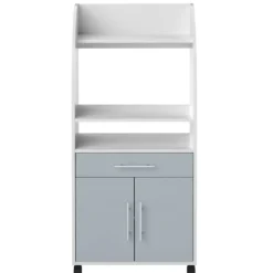 Bijzetkastje Jeanine voor microgolfoven - wit/celadon grijs