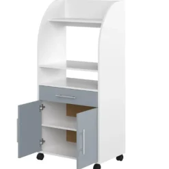 Bijzetkastje Jeanine voor microgolfoven - wit/celadon grijs