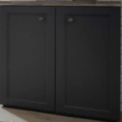 Bijzetkastje Norah 82cm met 2 deuren - grijs/bruin