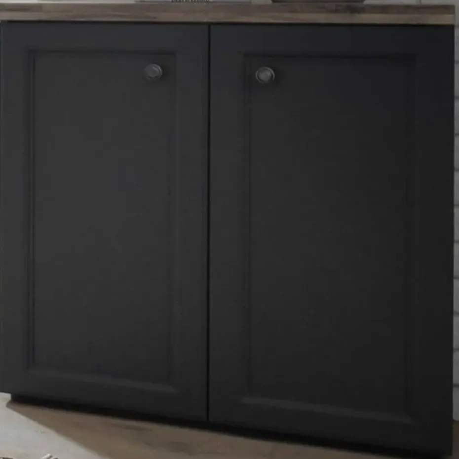 Bijzetkastje Norah 82cm met 2 deuren - grijs/bruin