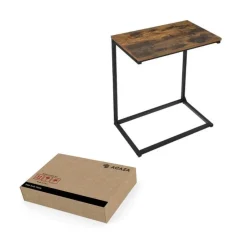 Bijzettafel - industriële look - 55x66x35 cm - vintage bruin