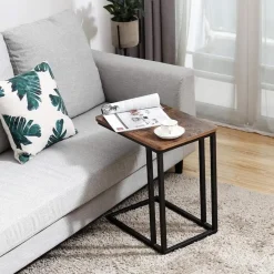 Bijzettafel - met wieltjes - vintage look - 50x62x35 cm - vintage bruin