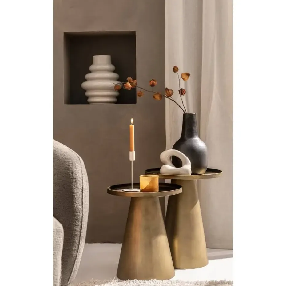 Bijzettafel Axel - goudkleurig metaal - 45x40x40 cm