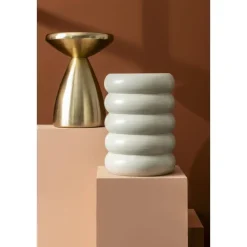 Bijzettafel Barbella - beige - 45xØ33 cm