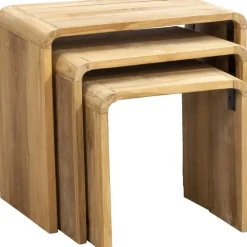 Bijzettafel Dimas - teakhout - set van 3