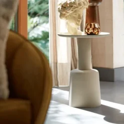 Bijzettafel Milaki - Beige - Ø39cm