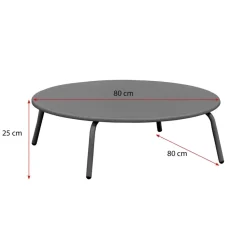 Bijzettafel Montreal - antraciet/metaal - Ø80 cm