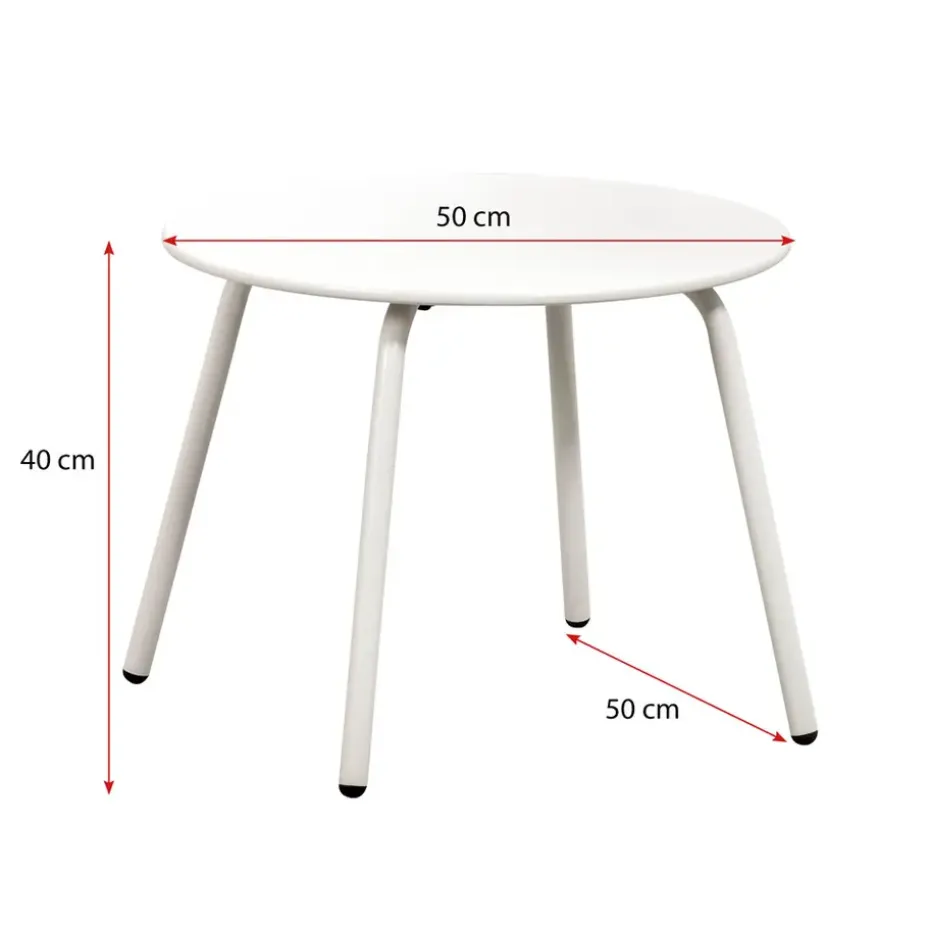 Bijzettafel Montreal - zand/metaal - Ø50 cm
