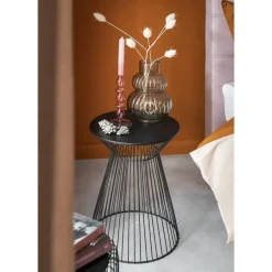 Bijzettafel Napels - zwart - 47xØ33 cm