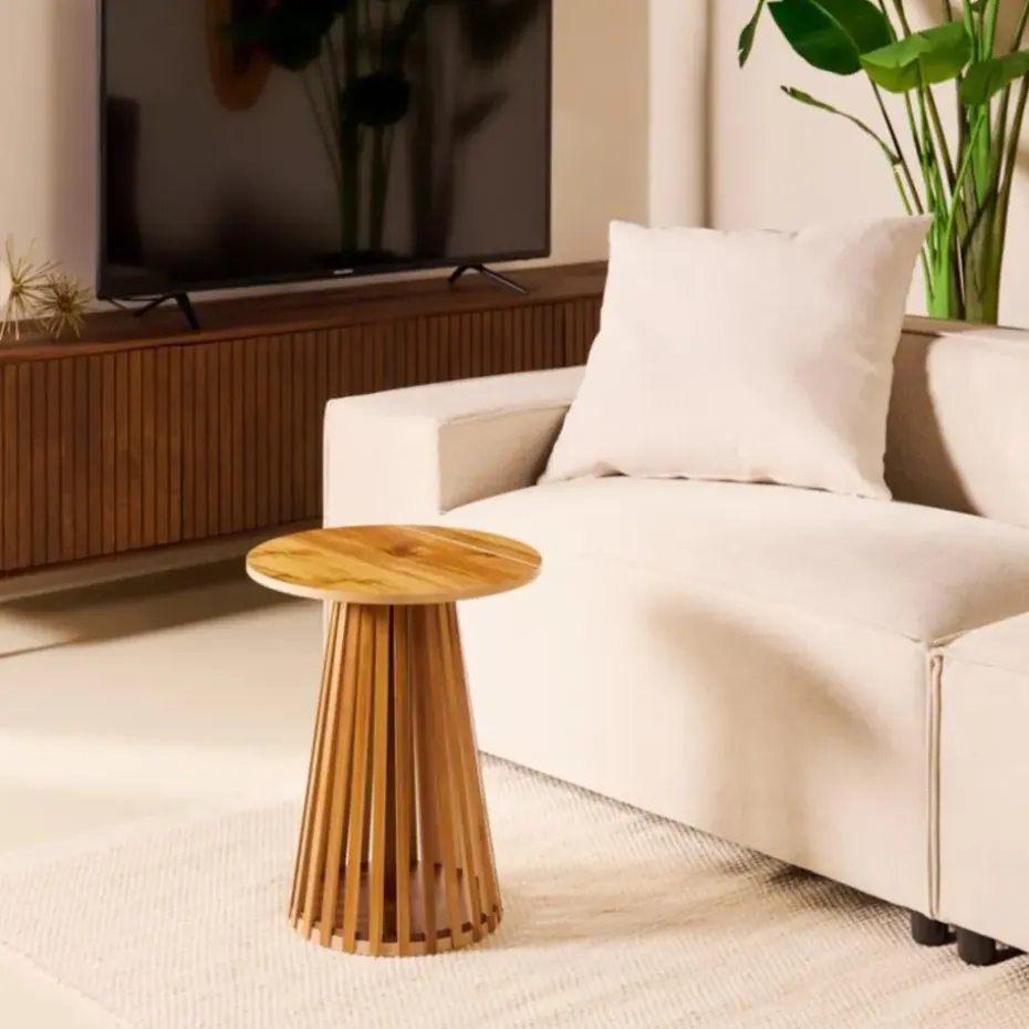 Bijzettafel Phiel - Naturel Ø40cm