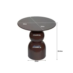 Bijzettafel Rond - Bruin Staal - 50x49,5x52,5cm - Brix