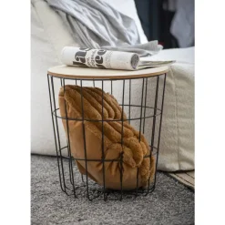 Bijzettafel Tokio - zwart - 42xØ39,5 cm