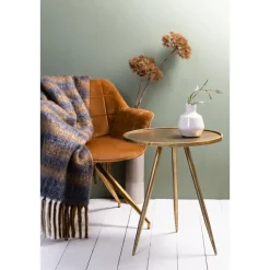 Bijzettafel Ø51x60 cm ENVIRA antiek goud