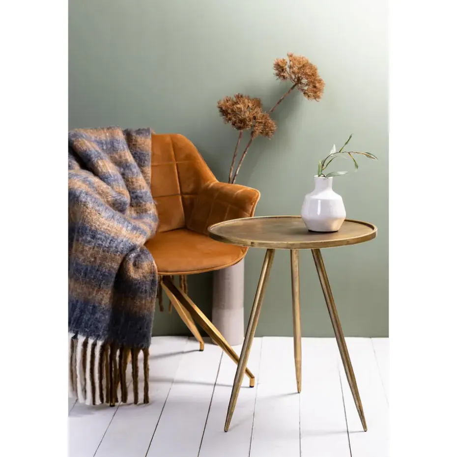 Bijzettafel Ø51x60 cm ENVIRA antiek goud