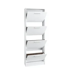 Bill - Schoenenkast met 4 kleppen in wit