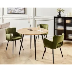 BJORKA - Ronde eettafel - Lichthout - 100 cm - MDF